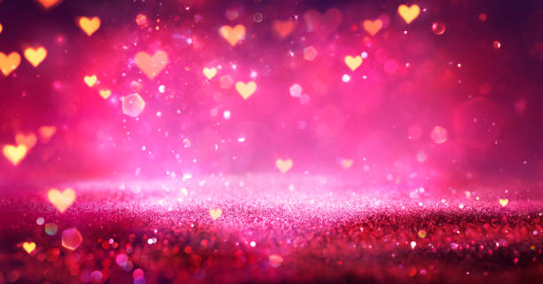 istock Valentines Day - Pink Glitter With Hearts Lights In Abstract Defocused Background - 1457620640