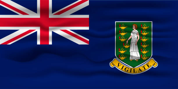 istock Waving flag of the country British Virgin Islands. Vector illustration. 1457626721