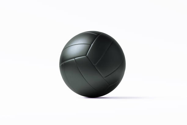 istock Black Volleyball Ball  On White Background 1457635300