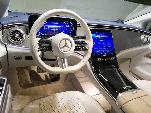 Mercedes-Benz EQE interior stock photo