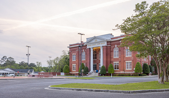 Blackshear, Georgia, USA - April 16, 2022: The Pierce County Courthouse