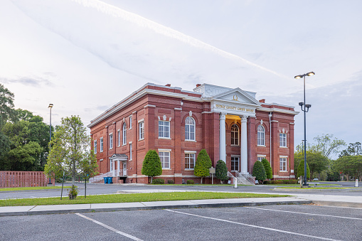 Blackshear, Georgia, USA - April 16, 2022: The Pierce County Courthouse