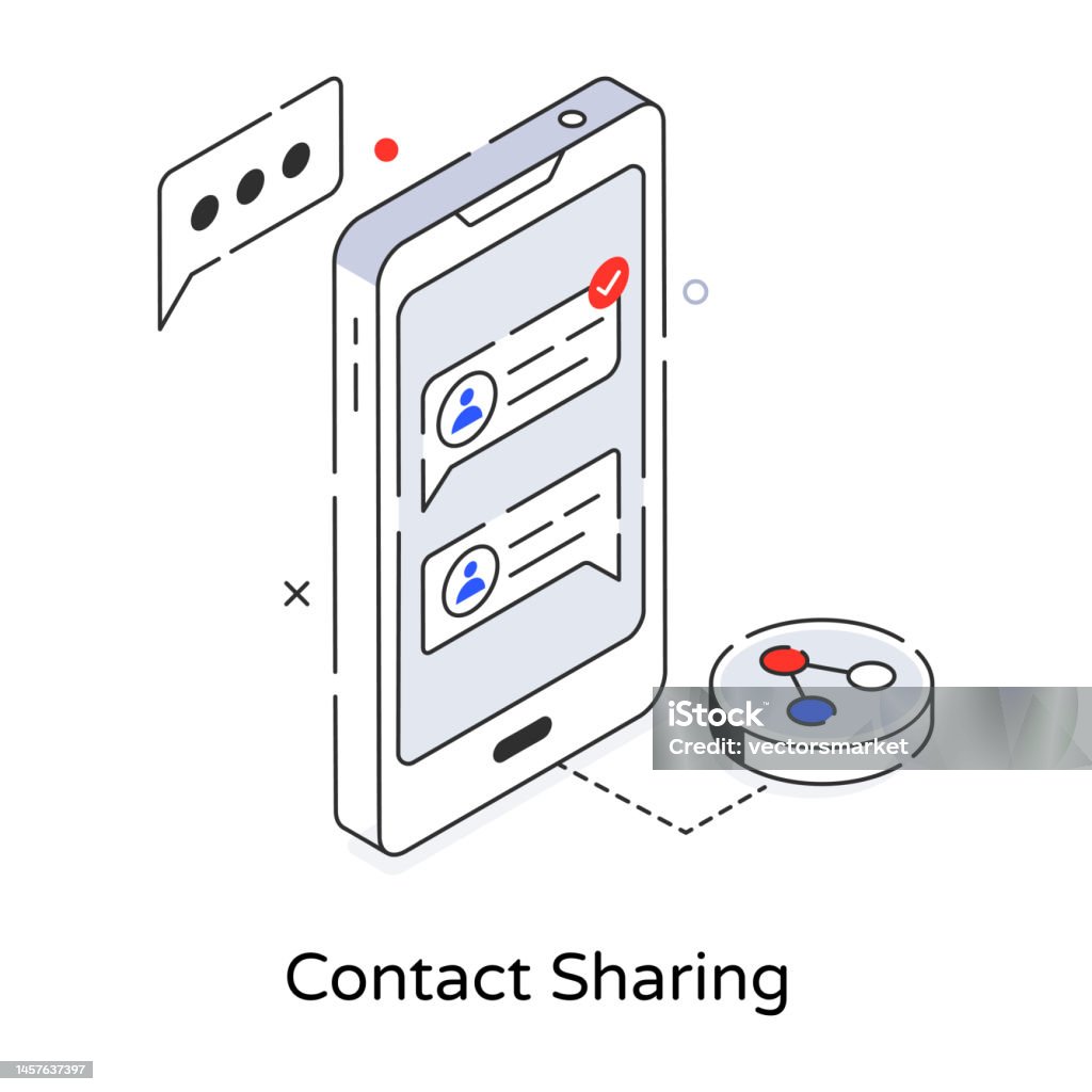 Contect Sharing Contact Sharing Stock Illustration - Download Image Now - Connection ...