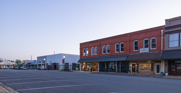 Old hotel in rural Montana - front has been painted to preserve building