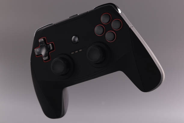 istock Black modern gaming joystick for video games 1457639610