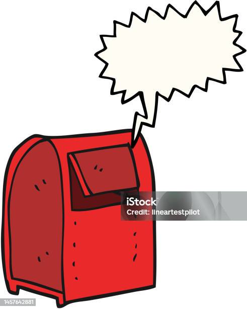 Mailbox Exploding Cartoon Freehand Drawn Speech Bubble Cartoon Mailbox Stock Illustration ...