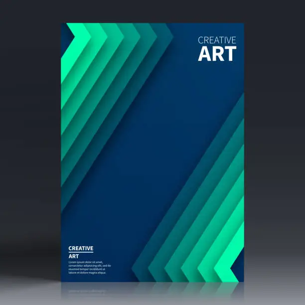Vector illustration of Brochure template layout, Green cover design, business annual report, flyer, magazine