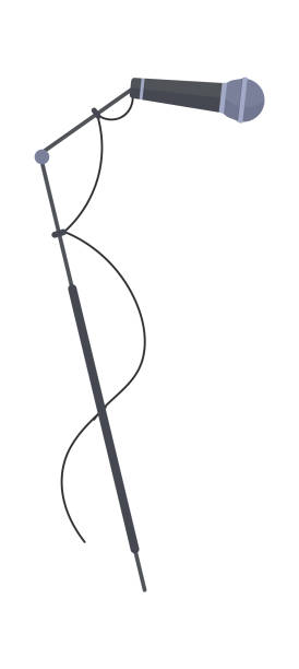 istock Microphone stand and sound recording equipment flat icon 1457649478