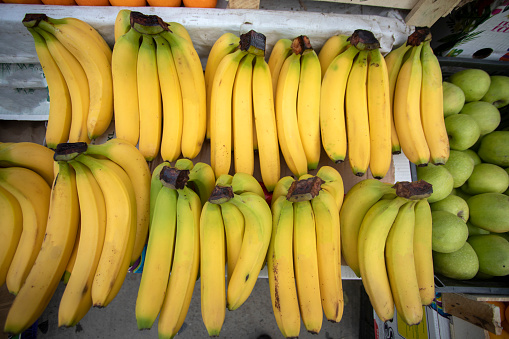 The delicious bananas in the bazaar.