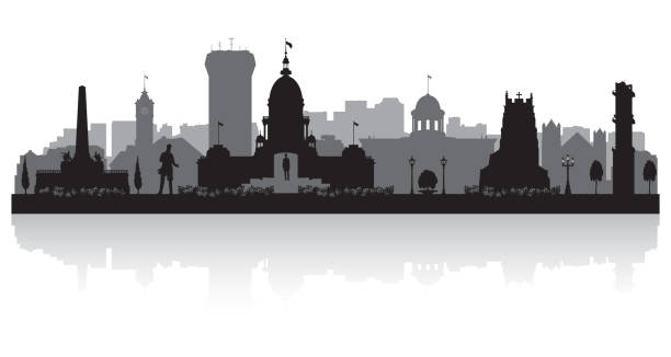 Springfield Illinois city skyline silhouette Springfield Illinois city skyline vector silhouette illustration springfield illinois skyline stock illustrations