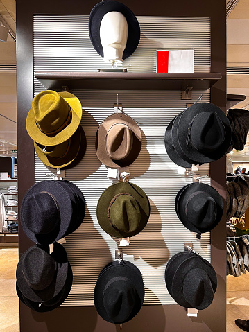 Hats hanging with an offer on the widest choice