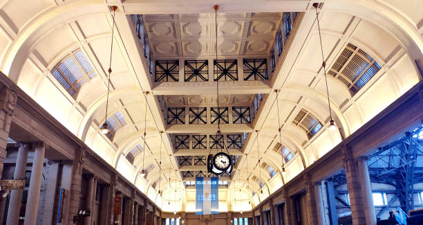 Beautiful details of Retiro's Train Station ceiling, Buenos Aires, Argentina.