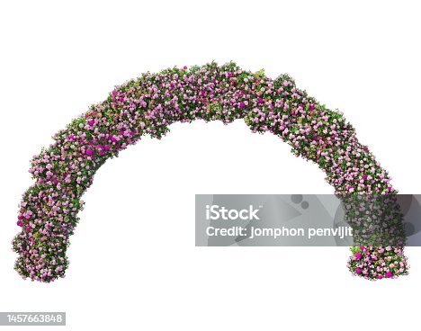 istock 3D render flower garden arches on white background 1457663848