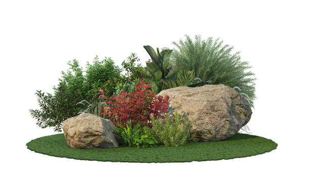 istock 3d render stone Garden decoration on a white background 1457664007