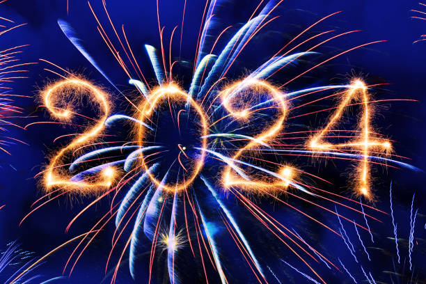 istock Sparkling New Year 2024 with fireworks 1457665793