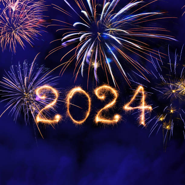istock Sparkling New Year 2024 with fireworks 1457665827