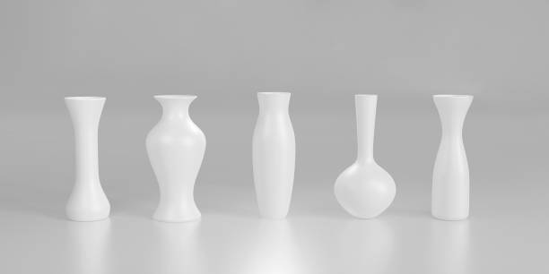 istock 3D rendering of set ceramic white vase. 1457667083