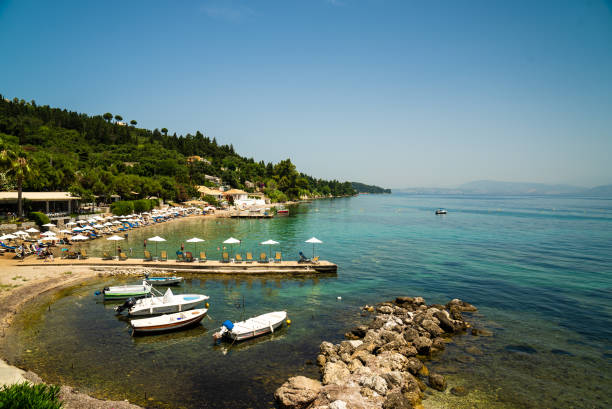 istock Ships in a harbor. Beautiful azure sea with clear water 1457672464