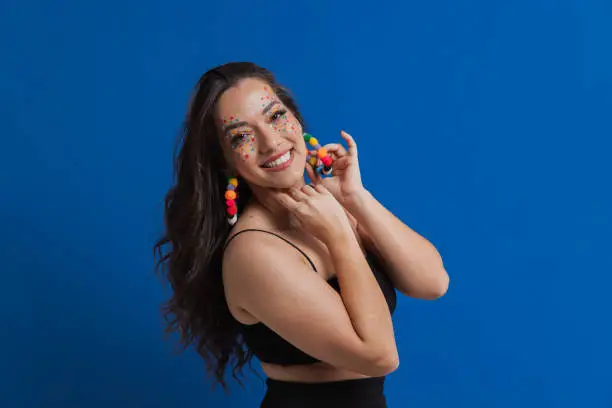 Photo of Woman smiling at Brazilian carnival