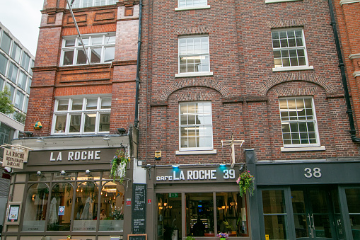 A commercial venue known as La Roche Restaurant Bar & Cafe at St Martin's Lane in City of Westminster, London