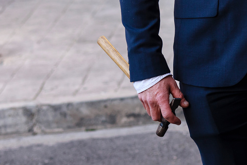 businessman with a hammer