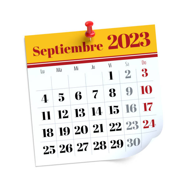 istock September Calendar 2023 in Spanish Language. Isolated on White Background. 3D Illustration 1457684080