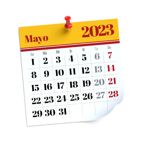 istock May Calendar 2023 in Spanish Language. Isolated on White Background. 3D Illustration 1457684083