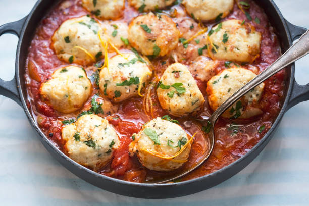 istock Chicken and ricotta meatballs in tomato sauce 1457687585