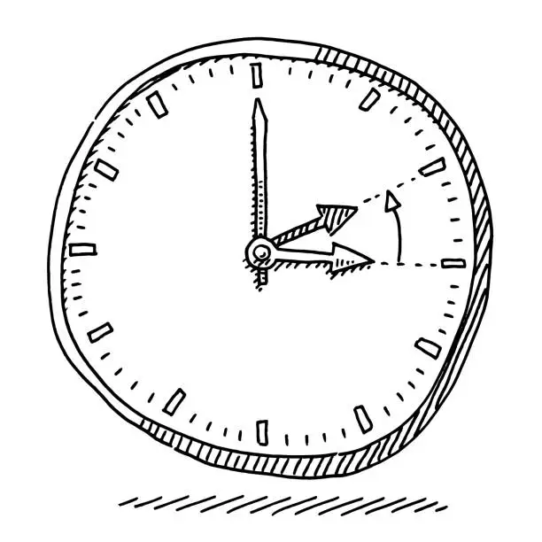 Vector illustration of Daylight Saving Time Fall Back Drawing
