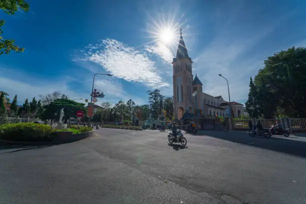 The main cathedral of Da Lat (also known as the Chicken cathedral) - Da Lat city, Lam Dong province, central highlands Vietnam