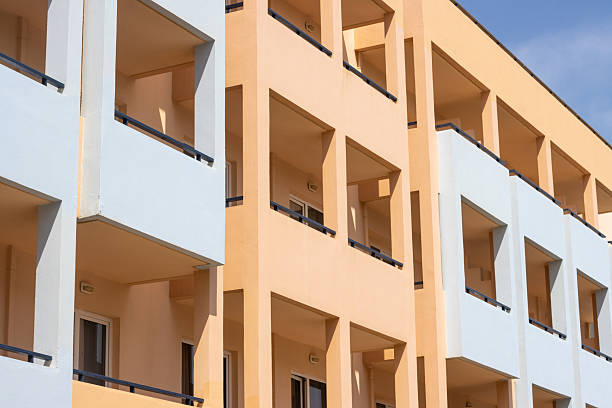 Tower Blocks at Rethymnon on Crete, Greece. These are privately owned.