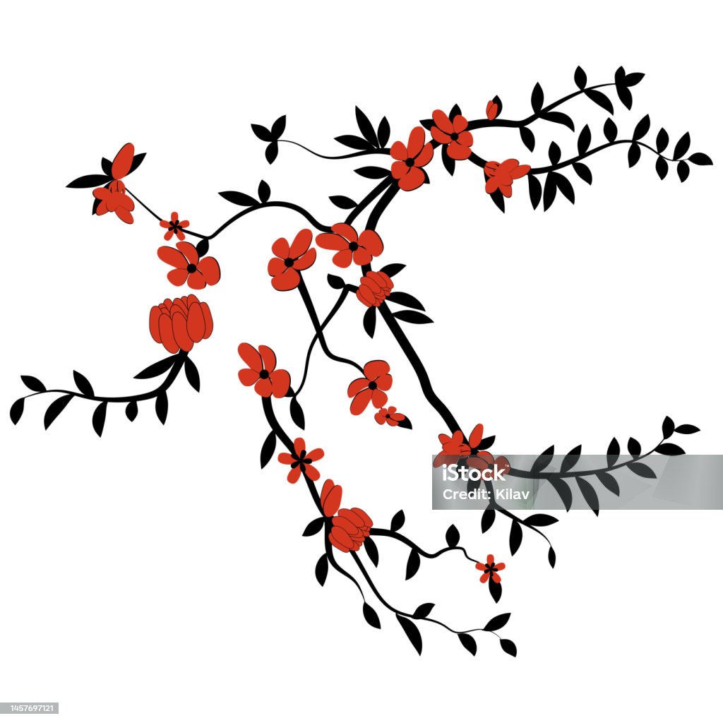Tree Pattern Japan Tree Pattern Japanese Cherry Blossom Stock Illustration - Download ...