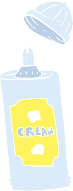 Vector illustration of flat color illustration of spray whipped cream