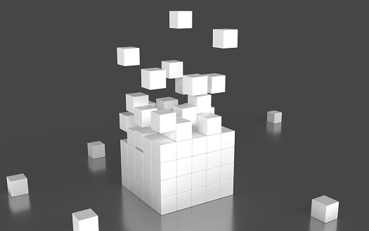 Composition of 3d cubes. Background design