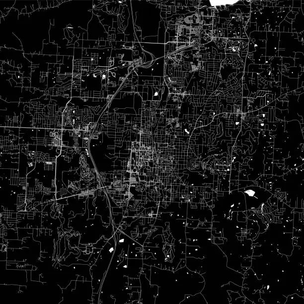 Vector illustration of Fayetteville, Arkansas Vector Map