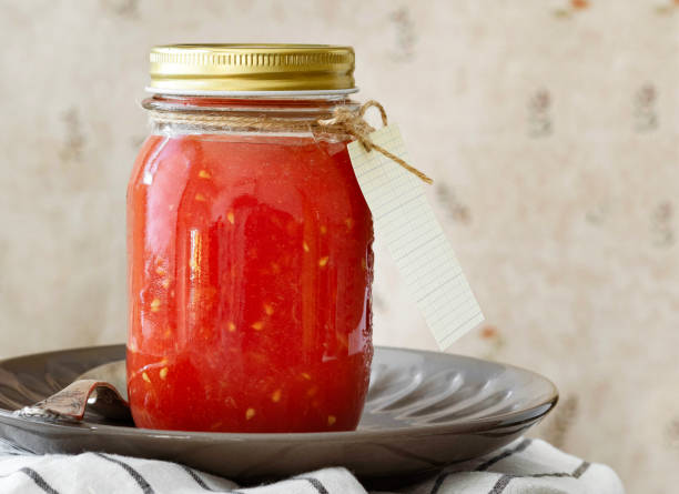 istock Tomato sauce, Tomato Paste in a Jars, Tomato sauce in glass jars 1457711862