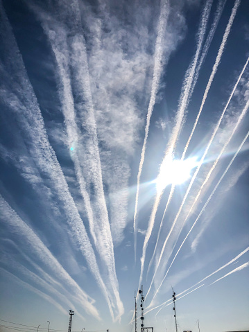 The chemtrail conspiracy theory is the erroneous belief that long-lasting condensation trails are 