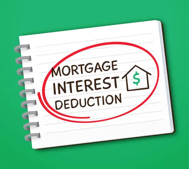 Vector illustration of Mortgage Interest Deduction Notebook Reminder