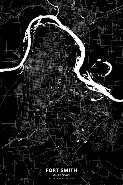 Vector illustration of Fort Smith, Arkansas Vector Map