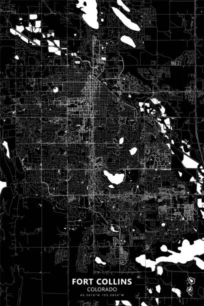 Vector illustration of Fort Collins, Colorado Vector Map