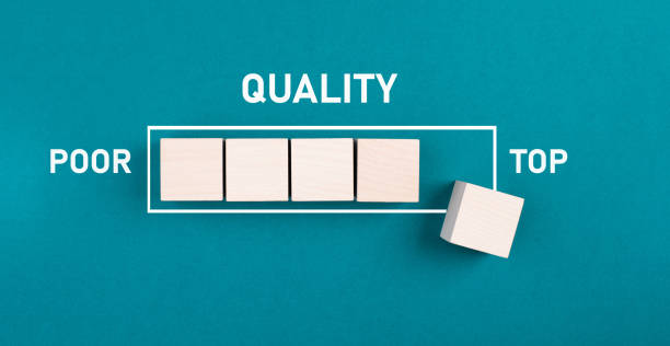 istock Loading bar, poor to top quality, evaluation and feedback concept, exellent service, high rating score 1457727680