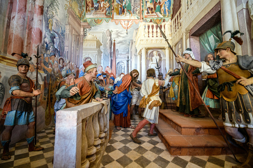 Religious art in Sacro Monte di Varallo, Italy: Chapel's interiors