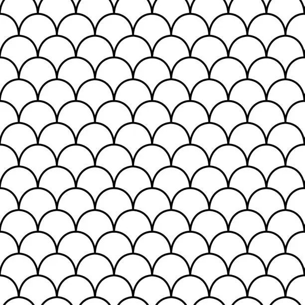 Vector illustration of Seamless Pattern Of Fish Scales