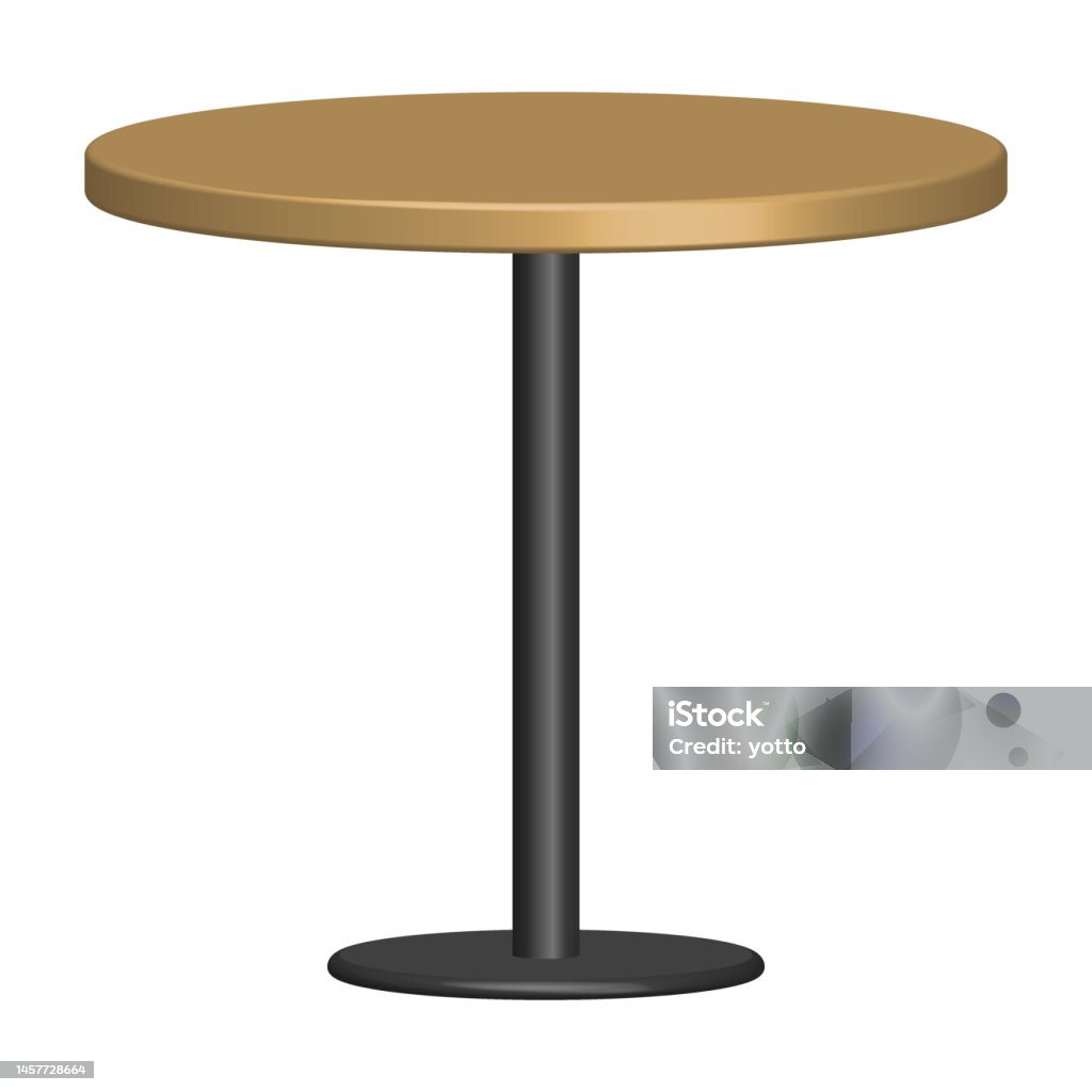 Round Table Isolated Vector Illustration Stock Illustration - Download