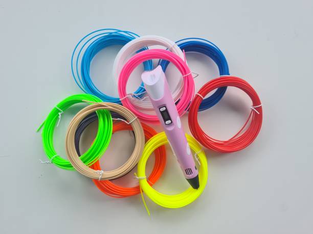 istock 3D pen lies on table with skeins of colored plastic 1457729534