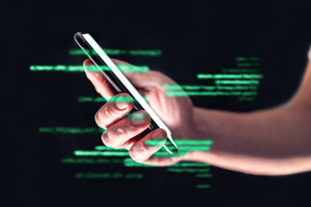 istock Phone data hack, scam or fraud. Online cyber hacker or scammer online. Antivirus security against spyware, ransomware, phishing and cybersecurity threat. Web spy tech in cellphone. 1457730057