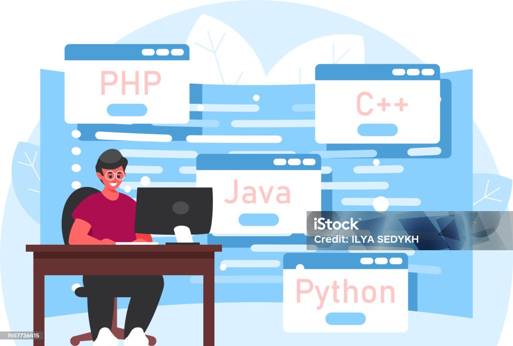 Learning Programming Vector Stock Illustration - Download Image Now ...