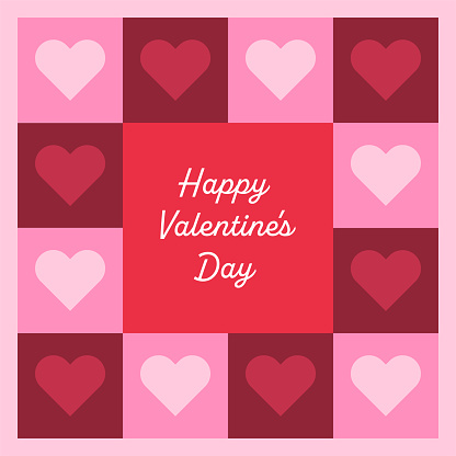 Happy Valentine's Day Graphic with Hearts