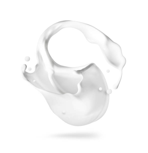 istock Unique splash of milk or cream close up isolated on white background 1457740811