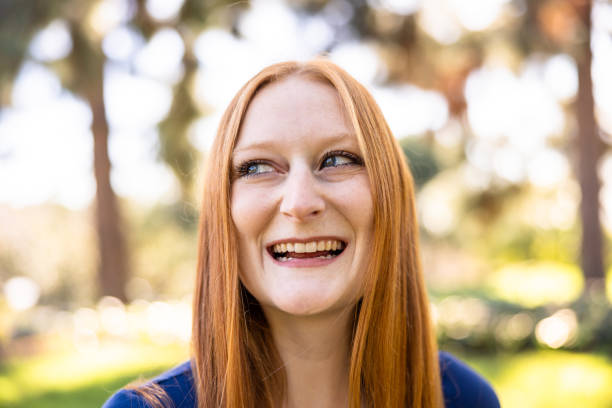istock Young Red-haired girl outdoors 1457741093